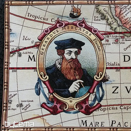Large GERHARD MERCATOR tapestry cushion cover