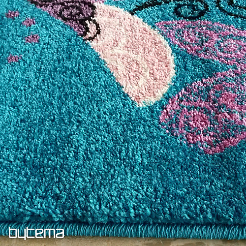 Childrens carpet BELLA Butterflies turquoise
