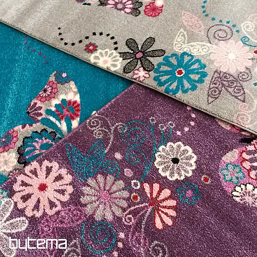 Children's rug BELLA Butterflies gray