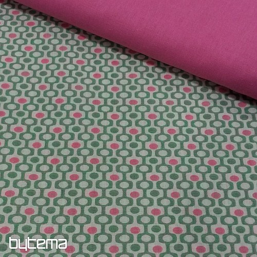 Decorative fabric PEIXO MENTHE/CORAL