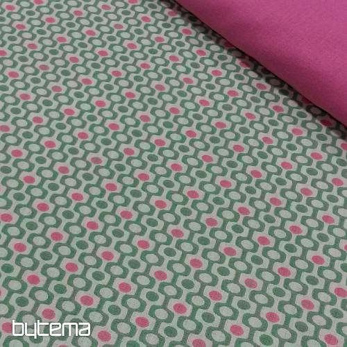 Decorative fabric PEIXO MENTHE/CORAL