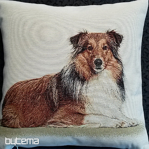 COLLIE DOG tapestry cushion cover