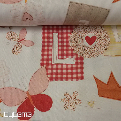 Children decorative fabric TVIST PRINCESS C01 orange