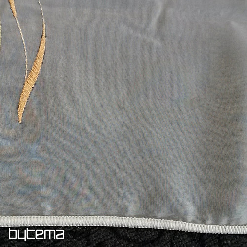 Voile curtain with embroidery Gerster green, yellow, orange Gerster 195/0057/70