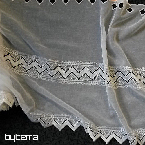 Modern woven Curtain V309 white