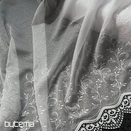 Modern woven Curtain V023 white