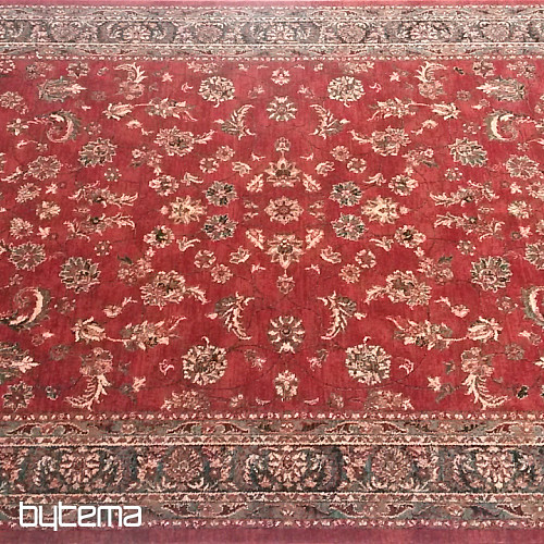 Luxurious woolen carpet ROYAL allover flower red