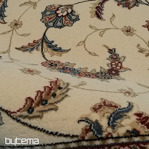 Wool classic carpet ORIENT cream, burgundy trim