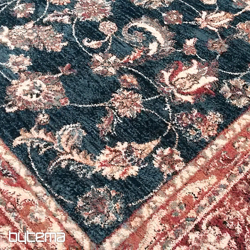 Luxurious woolen carpet ROYAL allover flower green/black