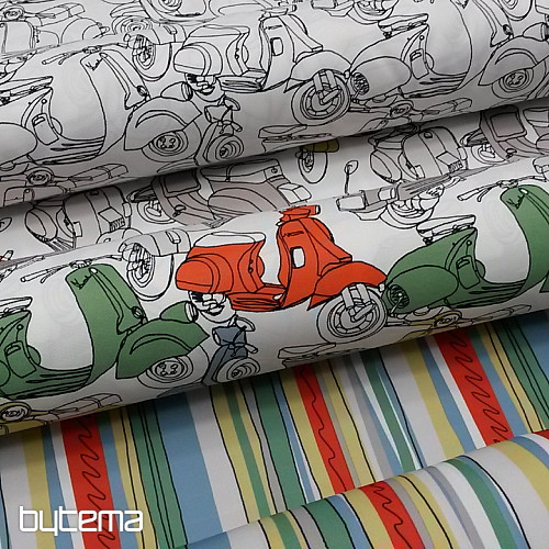 Decorative fabric MOTOS white/black