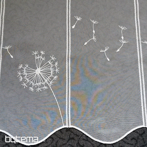Stained glass curtain embroidered Dandelion Gerster 11456