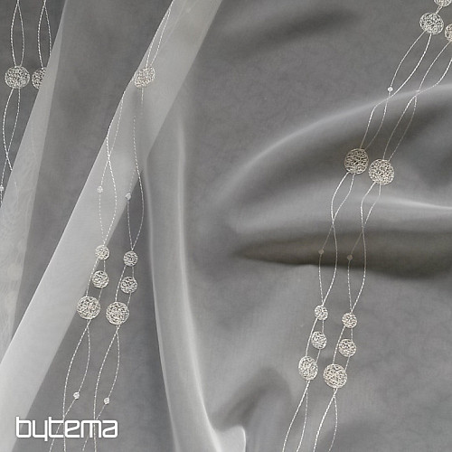 Voile curtain with cream embroidery Gerster 11115/23
