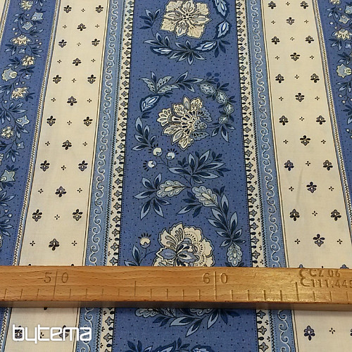 Cotton fabric VOLKS blue strips