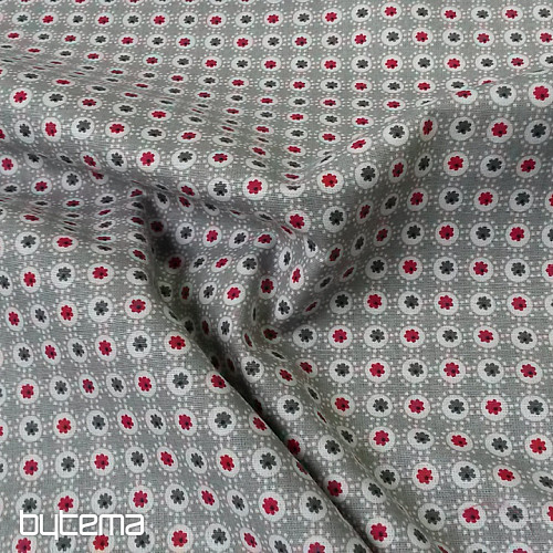 Decorative fabric COLETTE gris/rouge