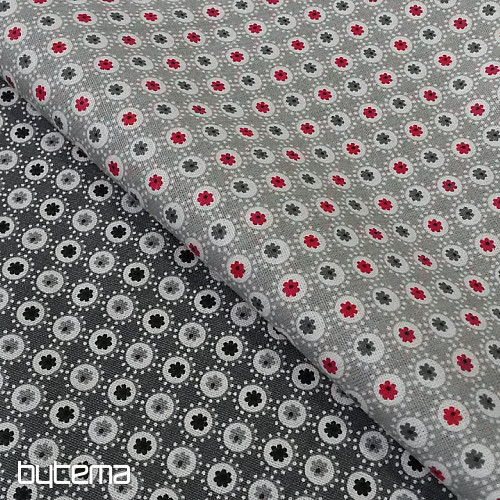Decorative fabric COLETTE gris/rouge