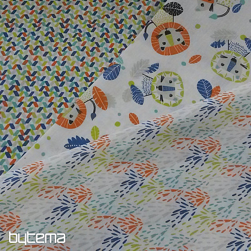 Cotton fabric LIONS