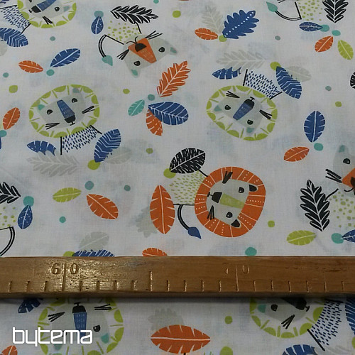 Cotton fabric LIONS