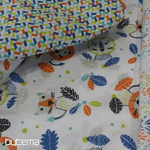 Cotton fabric LIONS