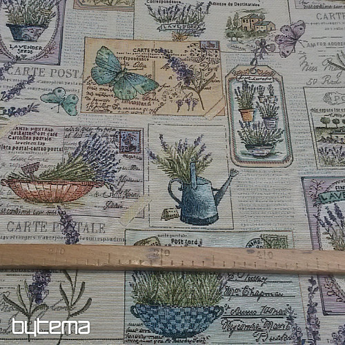 Tapestry fabric LAVENDER SEEDS GARDEN 3