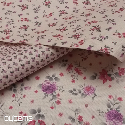 Decorative fabric FLOWERS DIVA pink