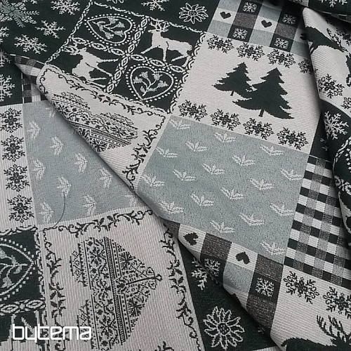 Decorative fabric ALPES deer green