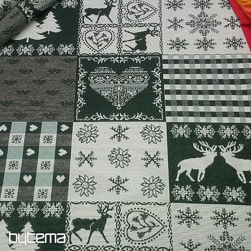 Decorative fabric ALPES deer green