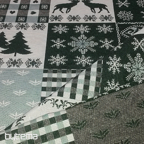 Decorative fabric ALPES deer green