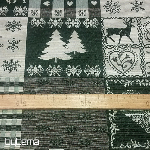 Decorative fabric ALPES deer green