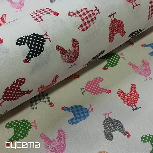 Decorative fabric MINI HENS 1