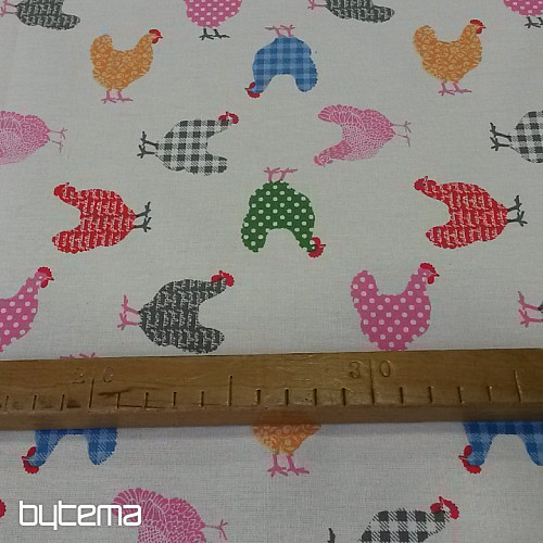 Decorative fabric MINI HENS 1