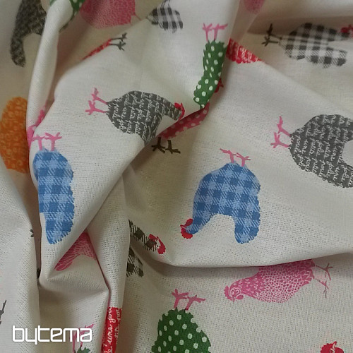 Decorative fabric MINI HENS 1