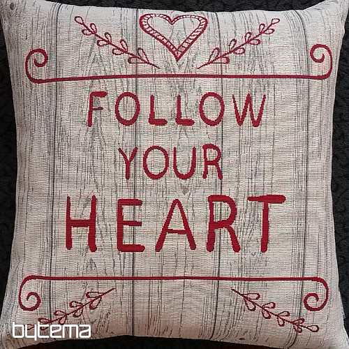 FOLLOW YOUR HEART tapestry cushion cover