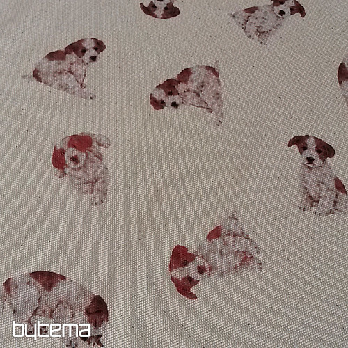 Decorative fabric dog TOBY digital print