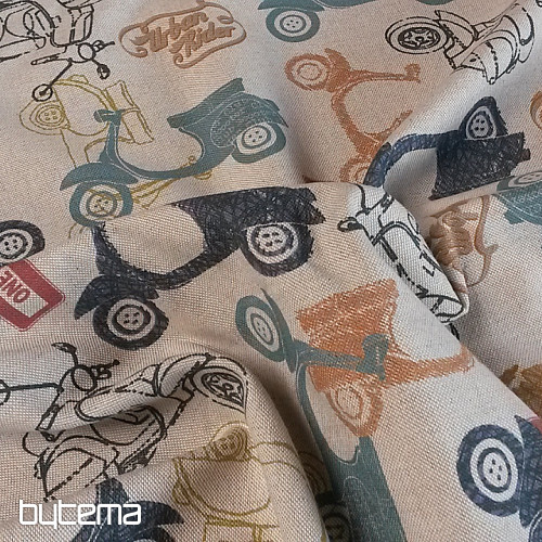 Decorative fabric moto VESPA digital print