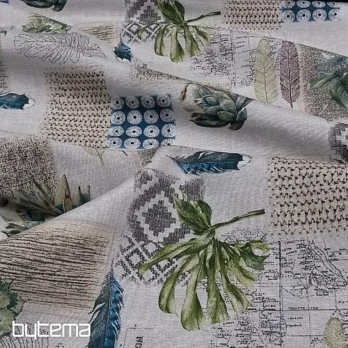 Decorative fabric FLORA green