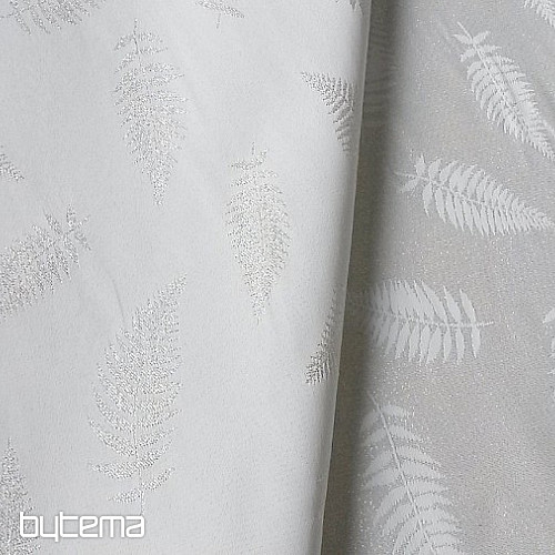 Christmas tablecloths and scarves LEAFS I natur silver