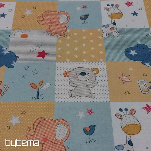 Cotton fabric BABY ZOO multicolored