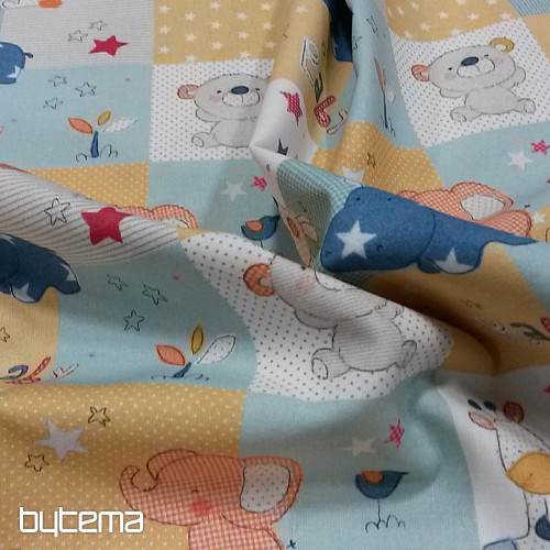 Cotton fabric BABY ZOO multicolored