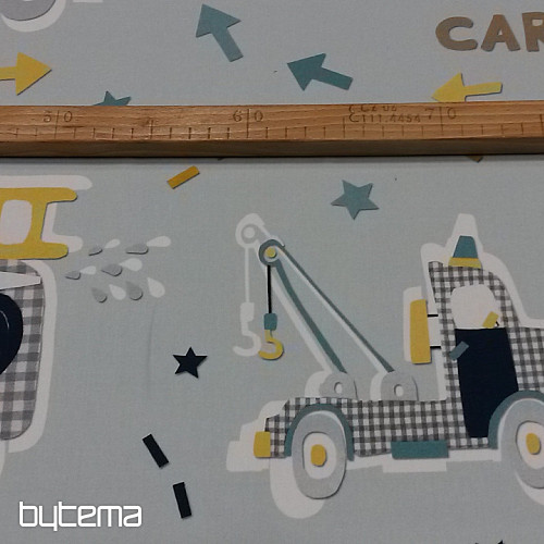 Children decorative fabric FUNNY CARS blue
