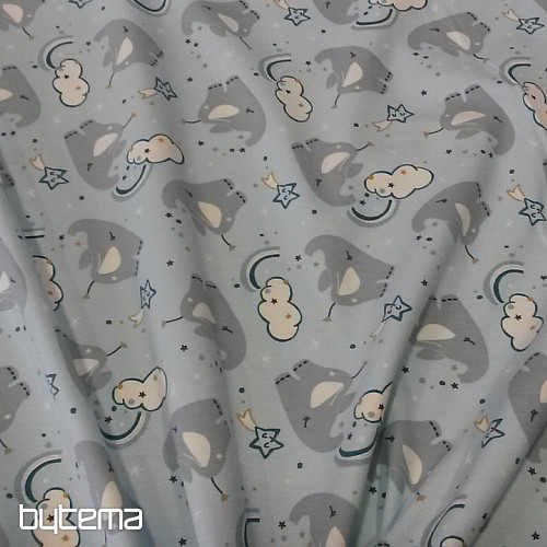 Cotton jersey ELEPHANT blue