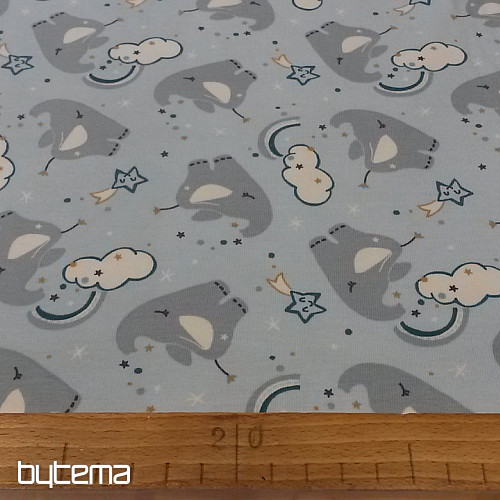 Cotton jersey ELEPHANT blue