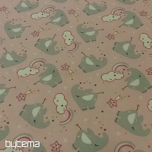Cotton jersey ELEPHANT pink