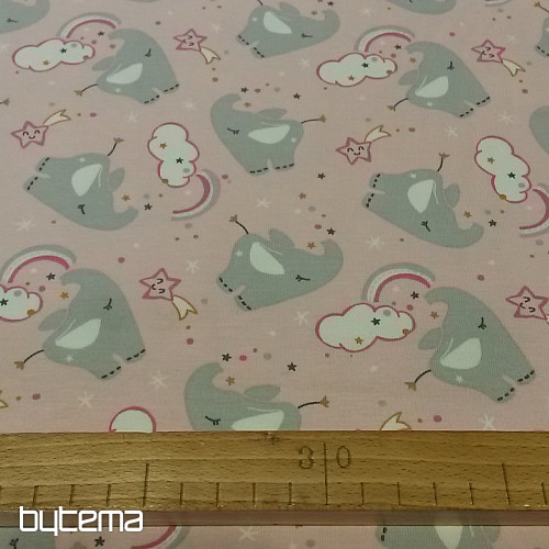 Cotton jersey ELEPHANT pink