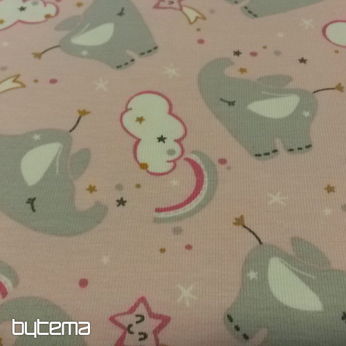 Cotton jersey ELEPHANT pink
