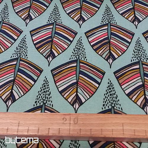 Decorative fabric EKOZI turquoise