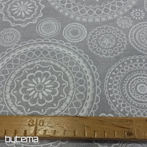 Decorative fabric MANDALA FONDO gray
