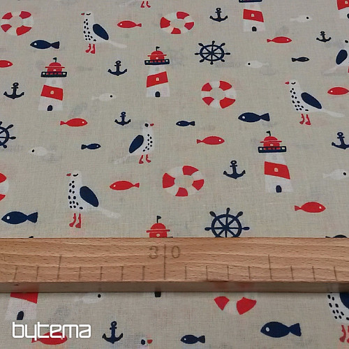Decorative fabric  LIGHTHOUSES beige