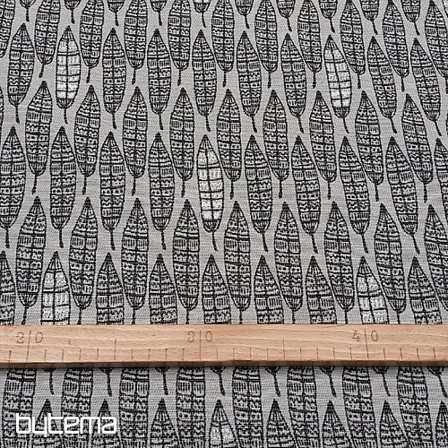 Decorative fabric FEATHER black