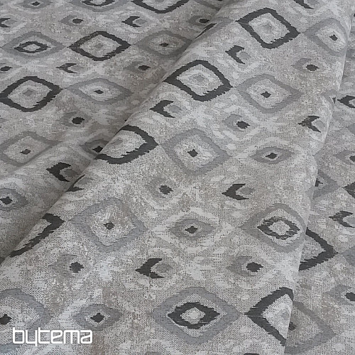Decorative fabric TULUM ROMBO black-gray