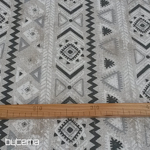 Decorative fabric TULUM MAYA gray-black